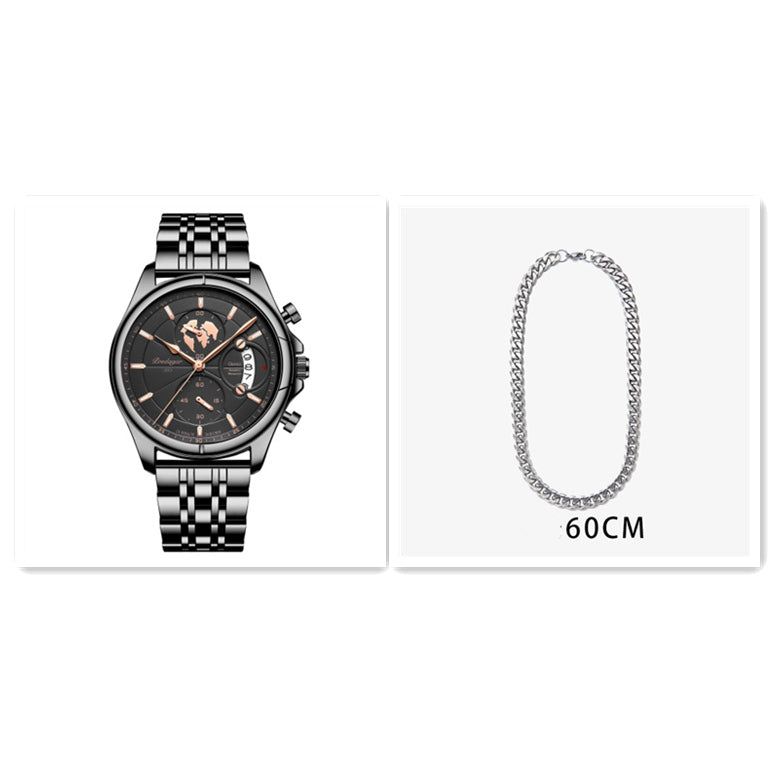 Montre à quartz multifonctionnelle à l'épreuve de l'eau pour hommes