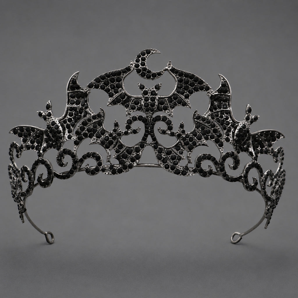 Tête haute en alliage sombre Strass Crownstylish