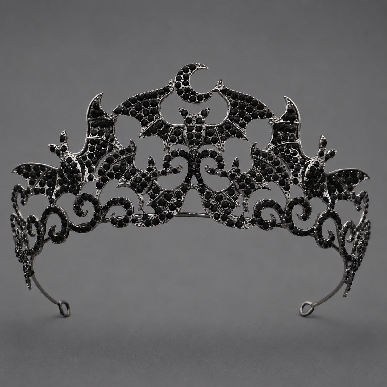 Tête haute en alliage sombre Strass Crownstylish
