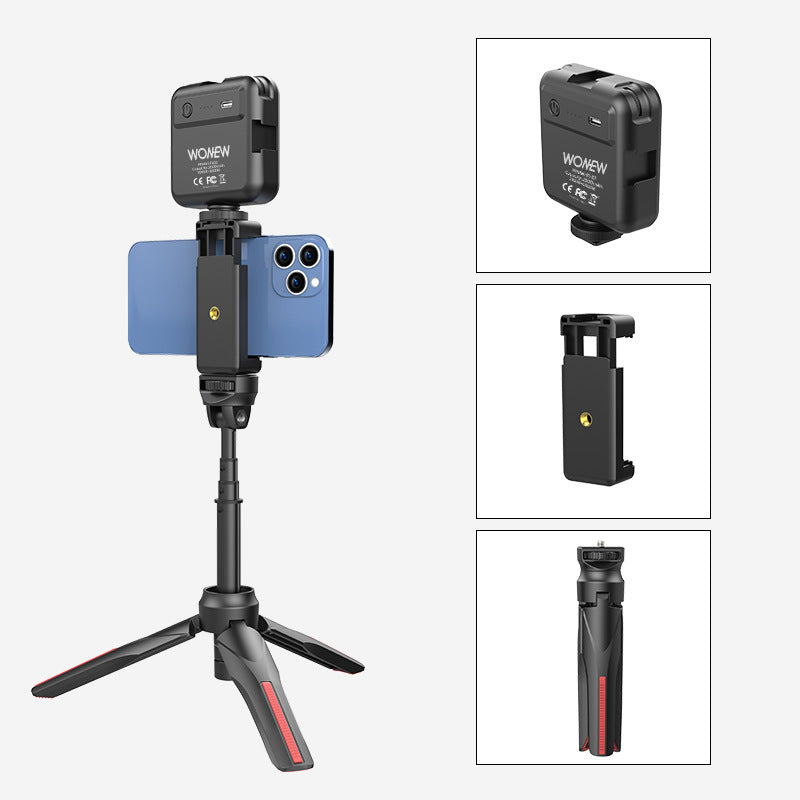 Téléphone mobile Live Selfie Stick Rill Light Tripod