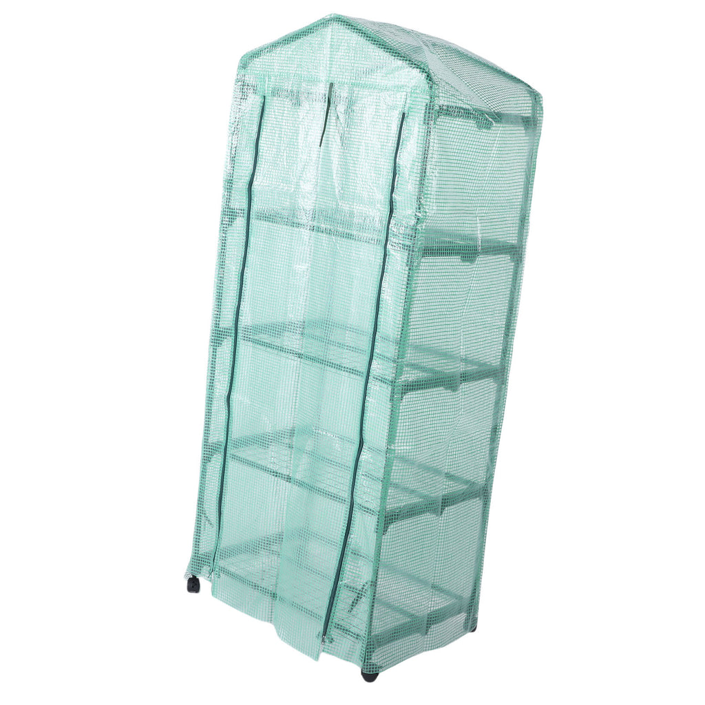 Greenhouse with PE Cover 360° Roues rotatives Zippered Door Frost Proof 4 Tier Petite usine