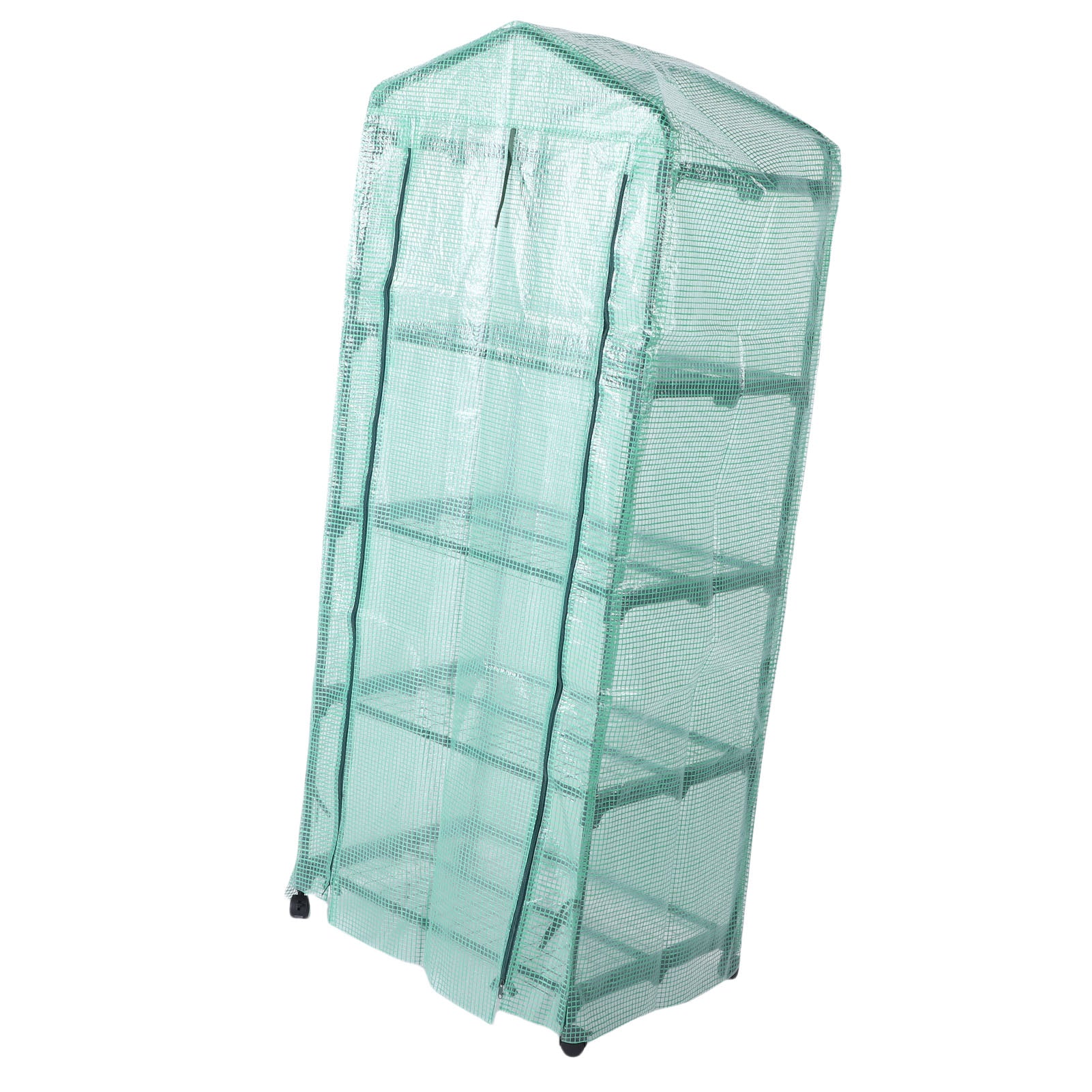 Greenhouse with PE Cover 360° Roues rotatives Zippered Door Frost Proof 4 Tier Petite usine