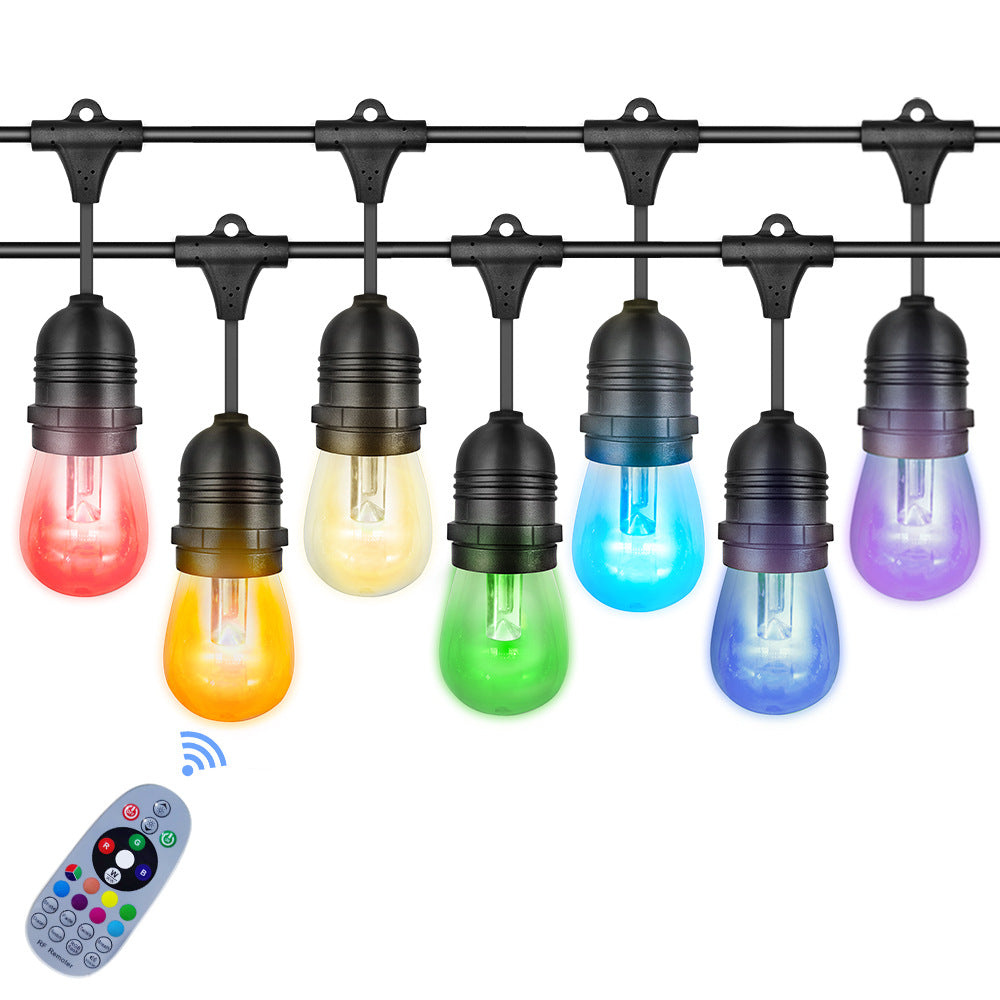 Outdoor Waterproof RGB Solar Lights Directly Plugged for Garden Courtyard