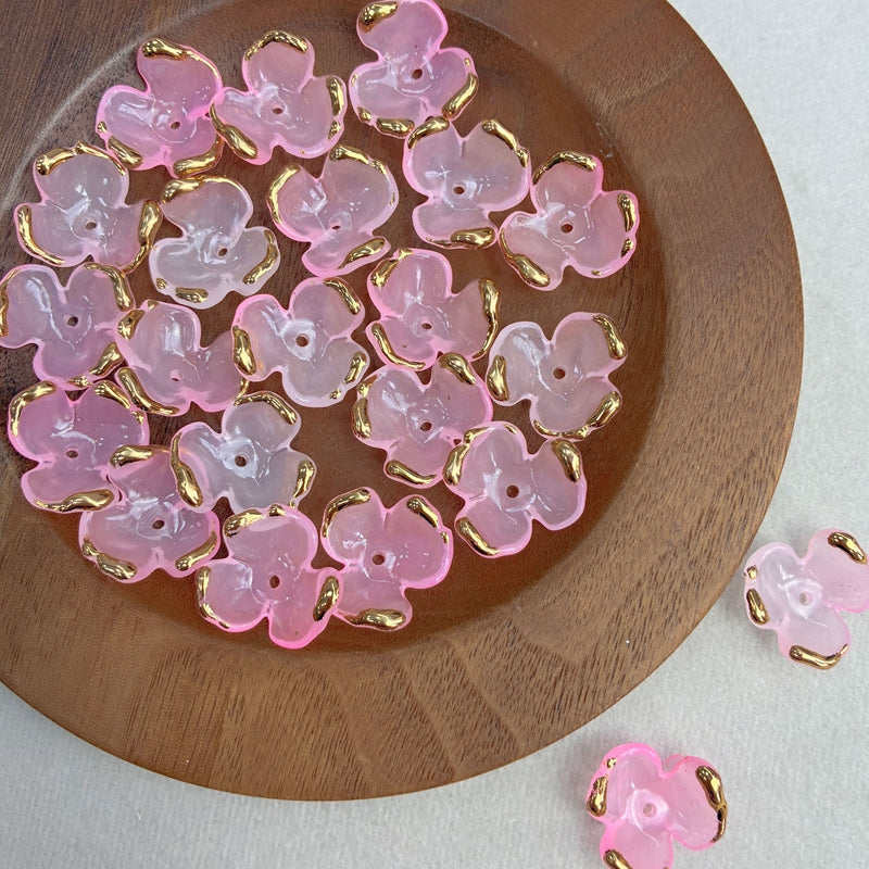 Charms de Clover Acrylique 3-Petal doré