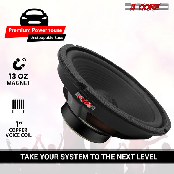 5 Core 8 pouces Subwoofer haut-parleur 1000W Combiné Peak 4Ohm remplacement voiture Basse Sub Woofer