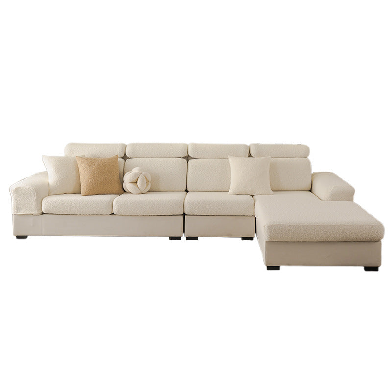 Couvre-sofa stretch de couleur solide crémeuse