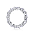 S925 Argent 3.5g Platine plaqué Moissanite Anneau d'éternité