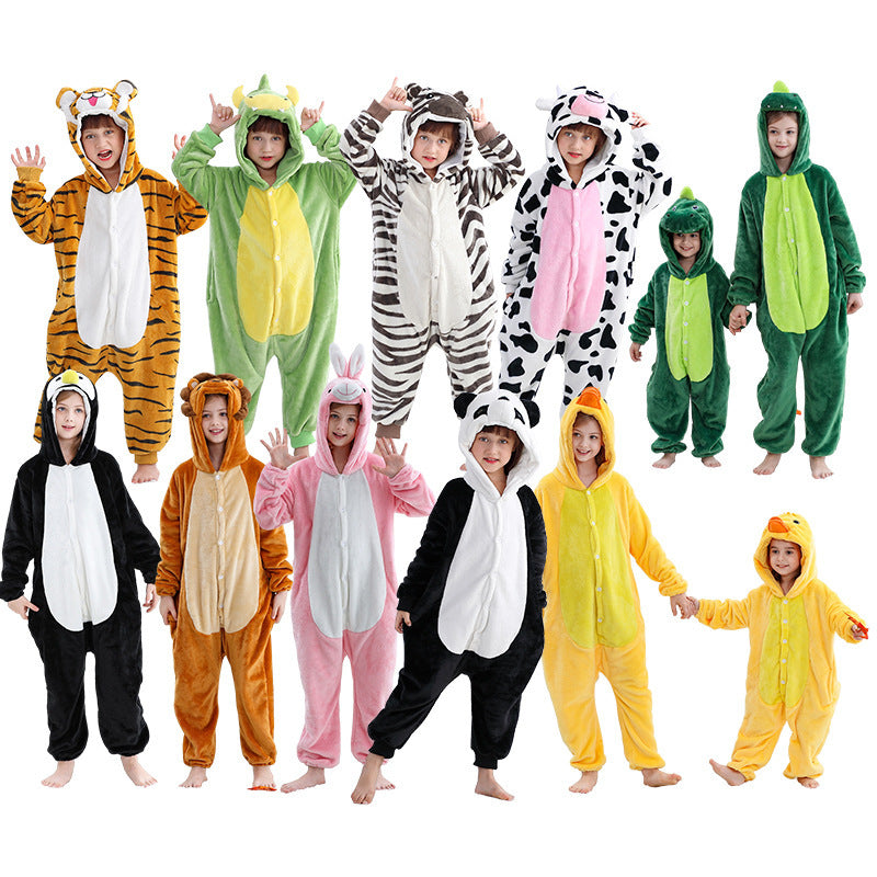 Cartoon animal onesies pour les enfants plus âgés costumes de performance Halloween
