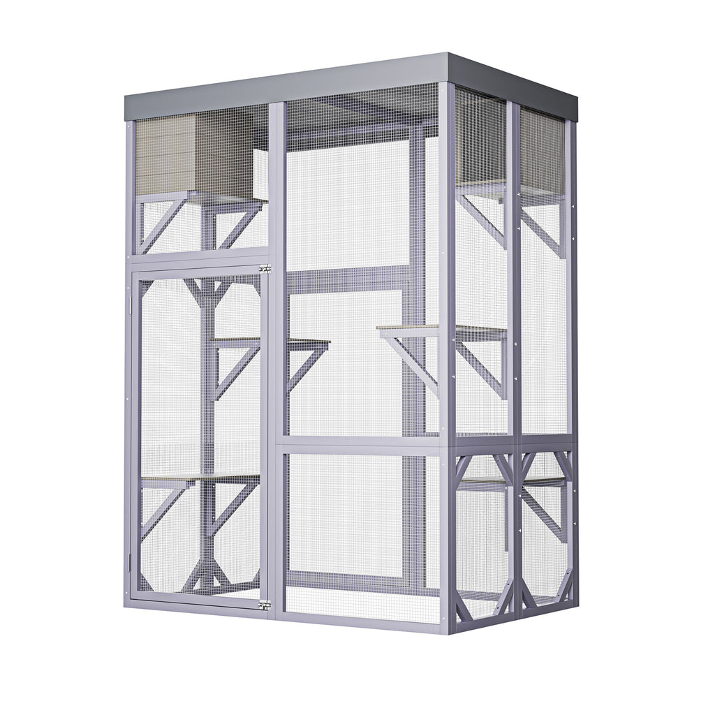 Catio extérieur en bois Boîtier multifonctionnel pour chats