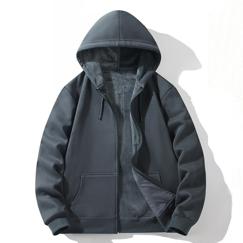 Men's Hooded Pullover Hoodie Autumn Fit Lined and Thick