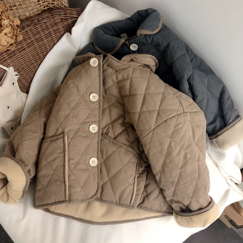 Manteau en cachemire pour filles Coton rembourré Coat Lapel Warm Coat