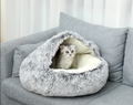 Lits de chat en peluche aux cheveux longs semi-fermés à l'épreuve du vent