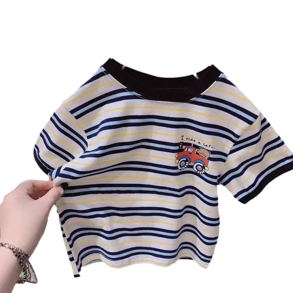 T-shirt à manches courtes à rayures pour enfants