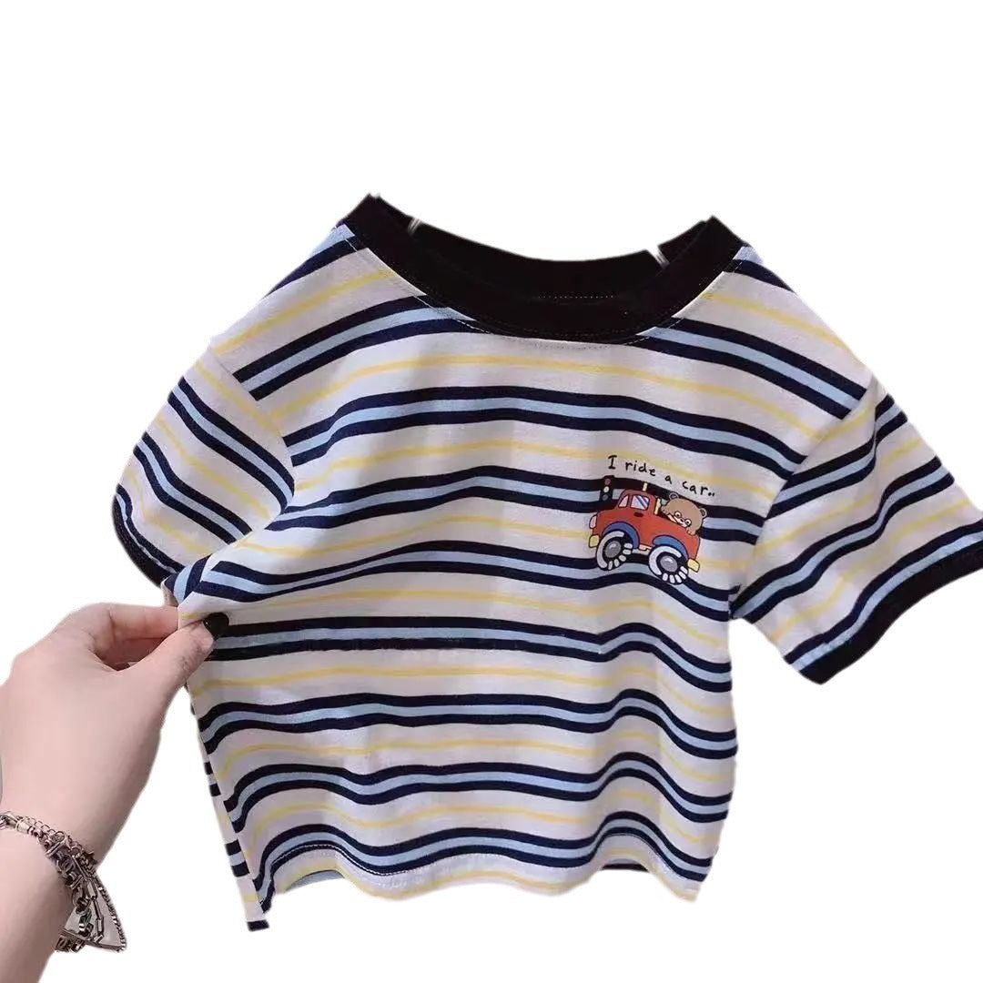 T-shirt à manches courtes à rayures pour enfants