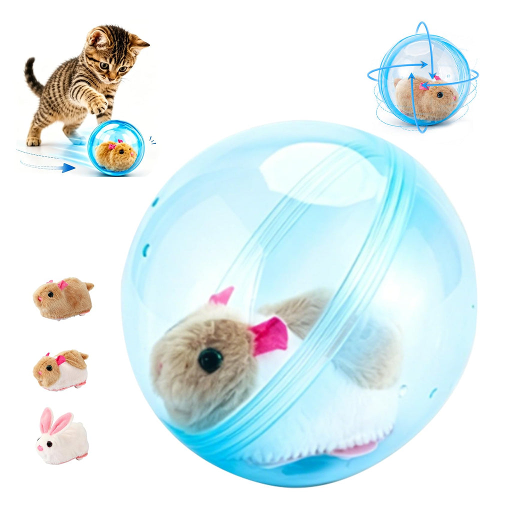 Ballon de chat interactif auto-roulant Réaliste Animal en mouvement automatique Rolli de chat