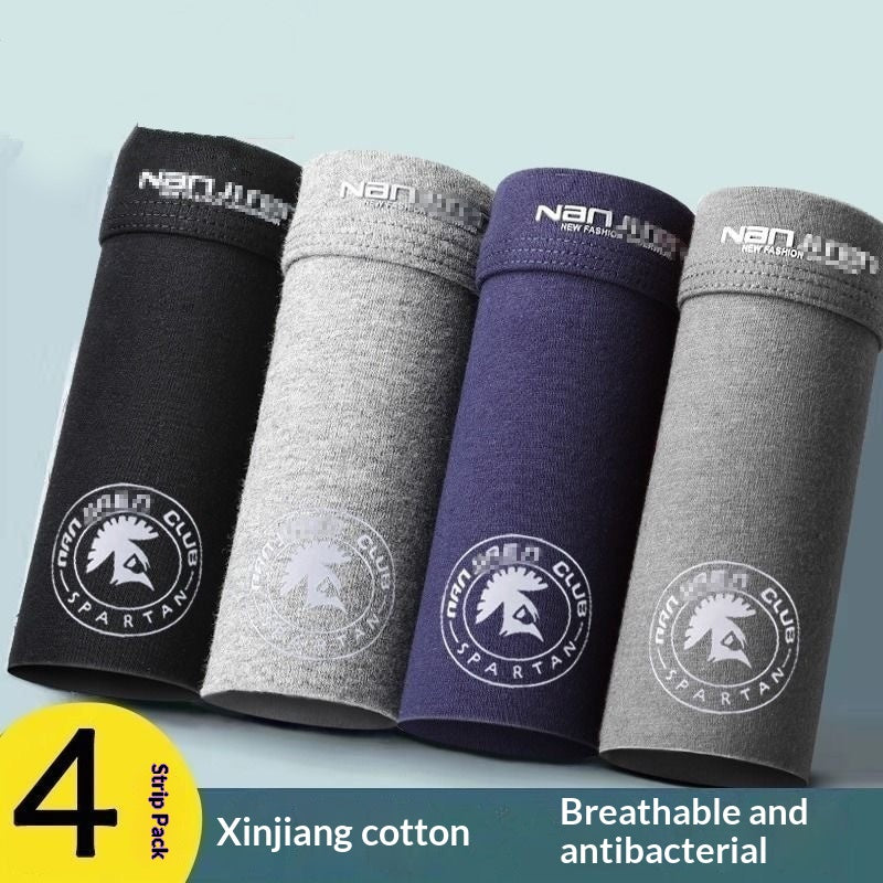 Pack de 4 hommes confortable Boxer en coton respirant avec des imprimés