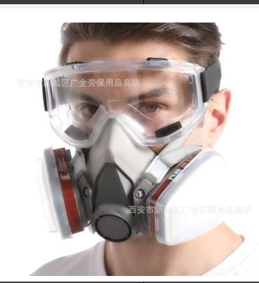 Masque respirateur double-cartridge gris-blanc