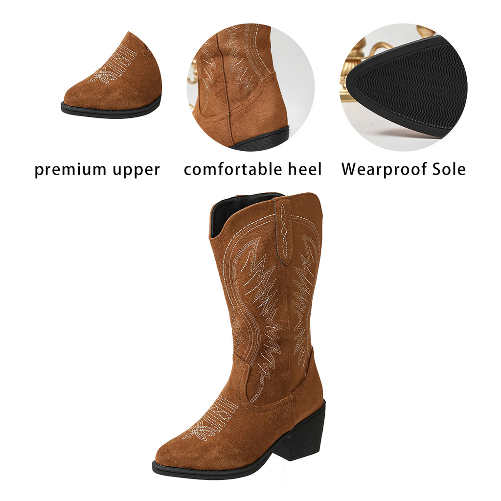 Automne Arrivée Femmes Plus Taille Casual Comfort Bottes Mode Style Western élégant