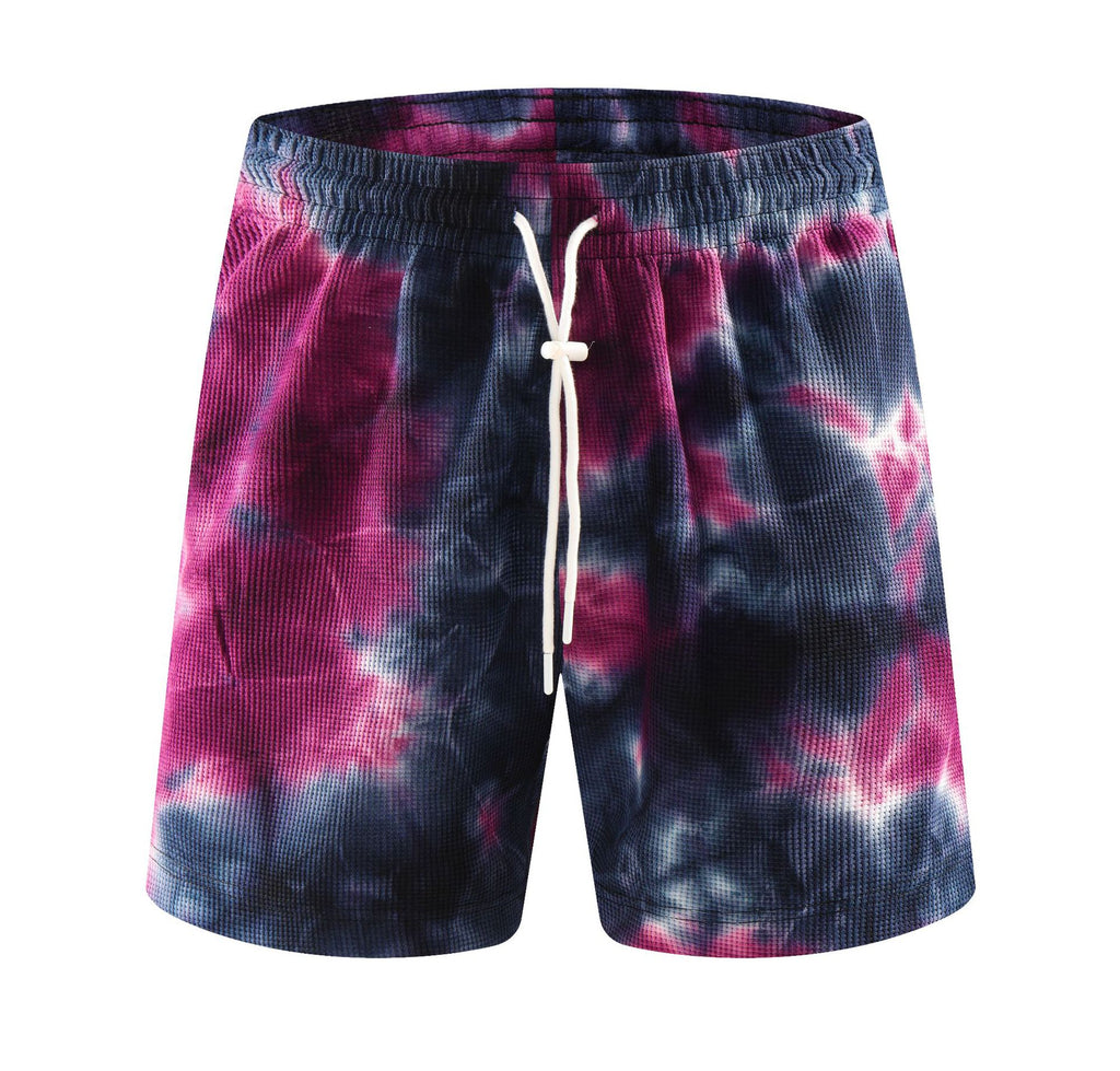 Tie-dye Waffle-Weave American-Style Hommes Short de course