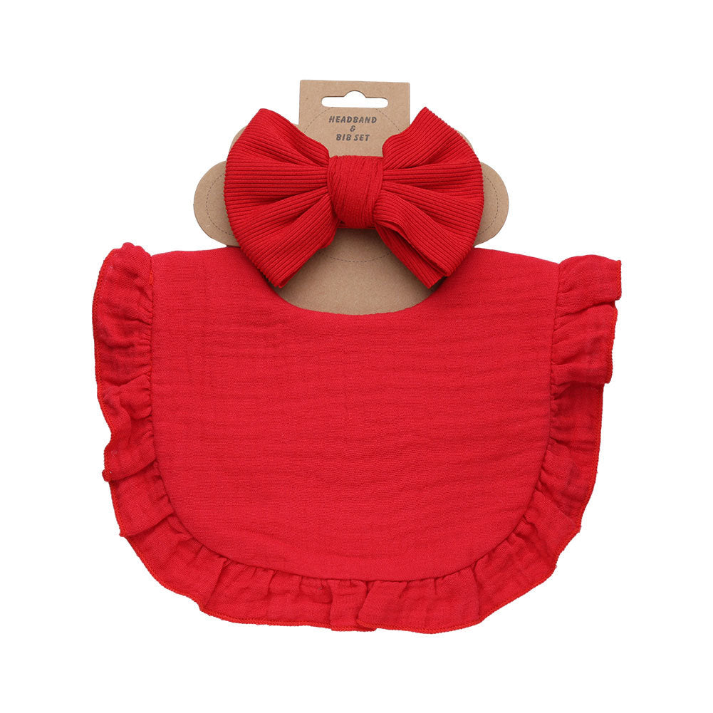 Pure Color Ruffles Serviette Salive pour Enfants