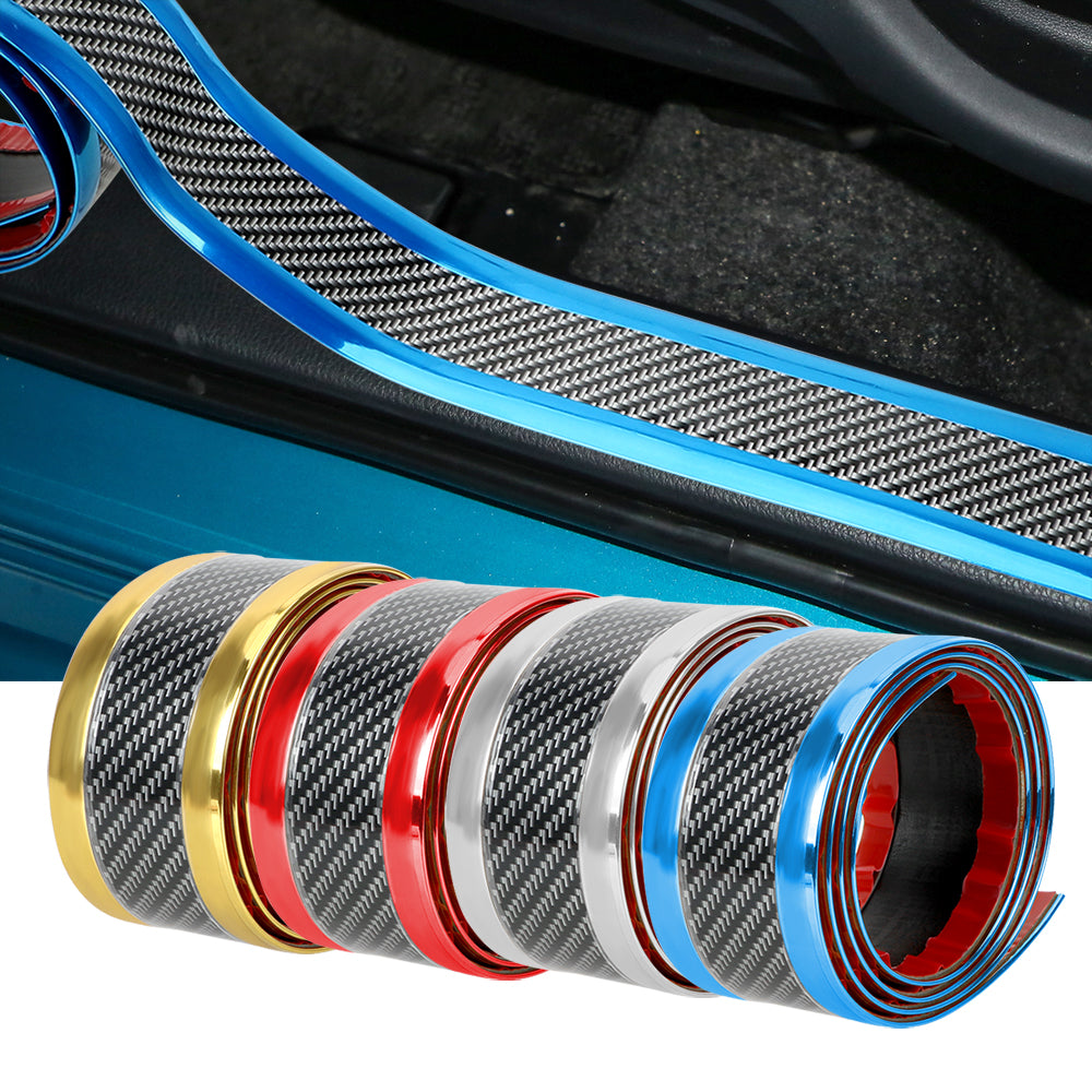Car modèle de fibre de carbone porte sill décoratif Sticker de protection