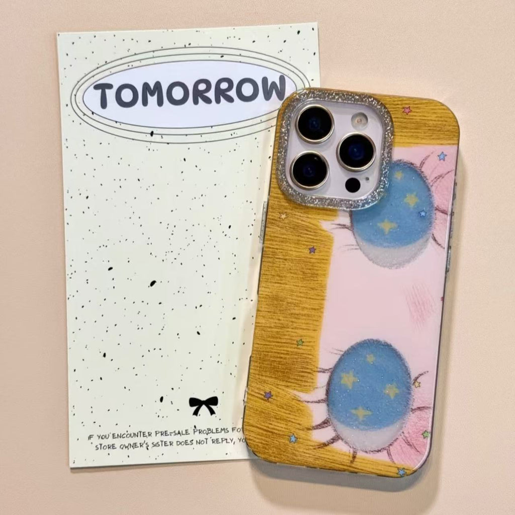 Cute Doodle Star avec grand yeux cas de téléphone dur créatif