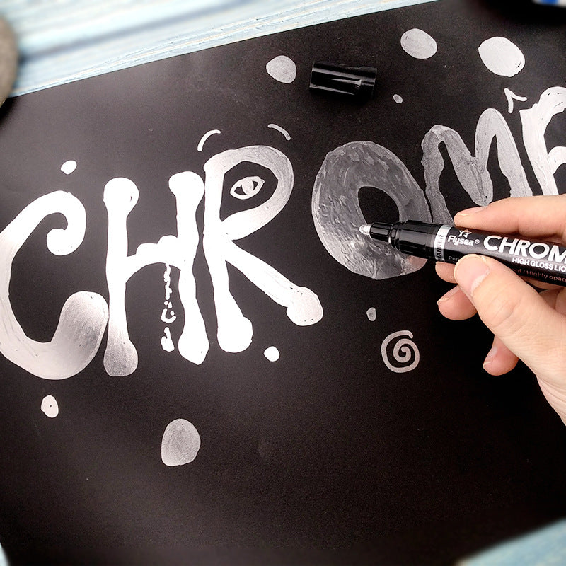 Pen miroir de peinture réfléchissant métal stylo chromé