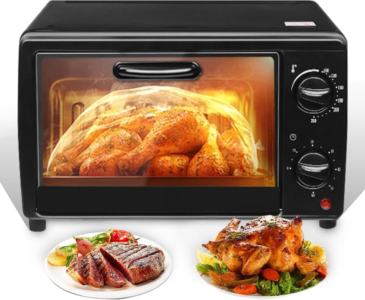 13L Electric Mini Toaster Oven Countertop Toaster Pizza Oven Temp Timer 800W