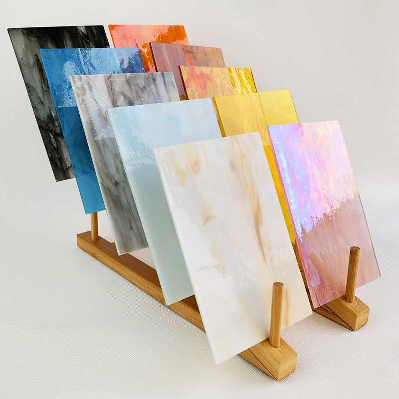 Grands fragments muraux Mica faits main Verre coloré transparent