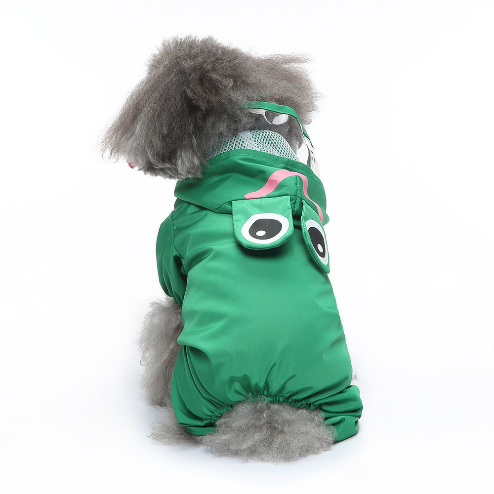 Pet Sound Dog Raincoat à quatre pattes Reflective Raincoat Pattern Dog Four Seasons Universal