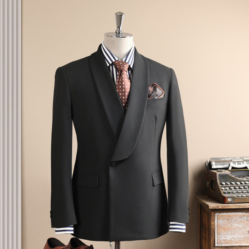 Hommes Taupe Châle Lapel Un bouton 2 pièces costume Blazer & Pantalon Set