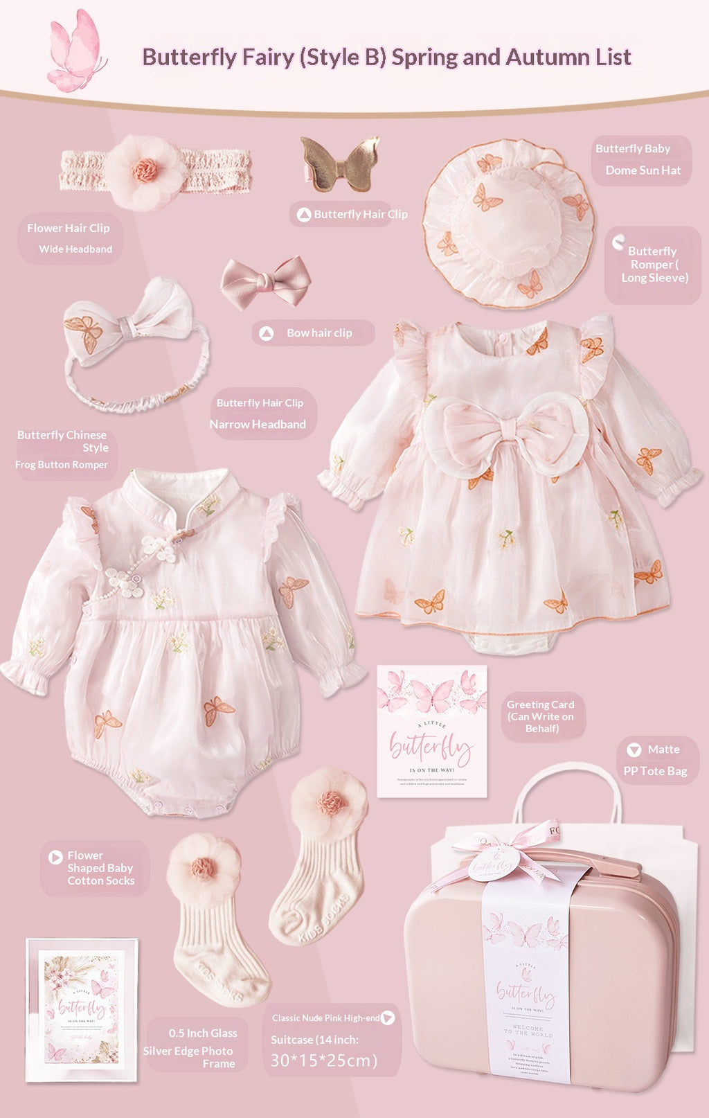 Ensemble cadeau bébé en couleurs pastel douces