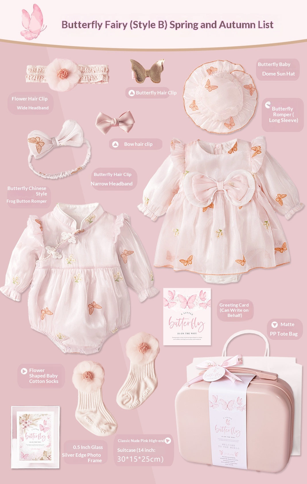 Ensemble cadeau bébé en couleurs pastel douces