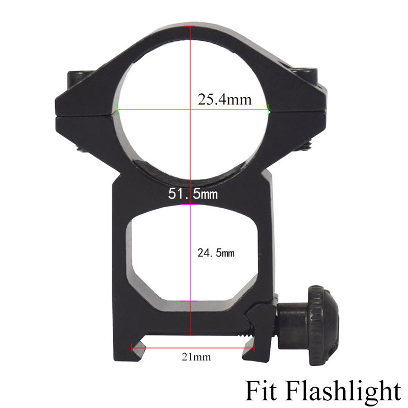 2pcs Outdoor Tactical Gear 25.4mm High Profile 11mm Scope Ring Mount