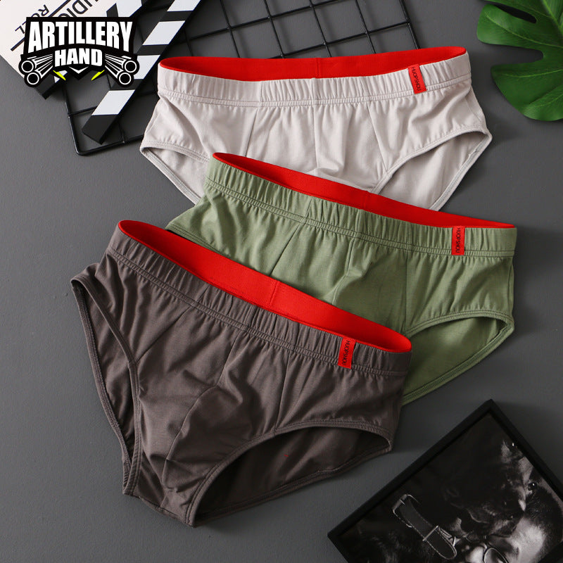 Triangle de coton couleur pure Triangle taille basse Respirant Triangle de sous-vêtements pour hommes