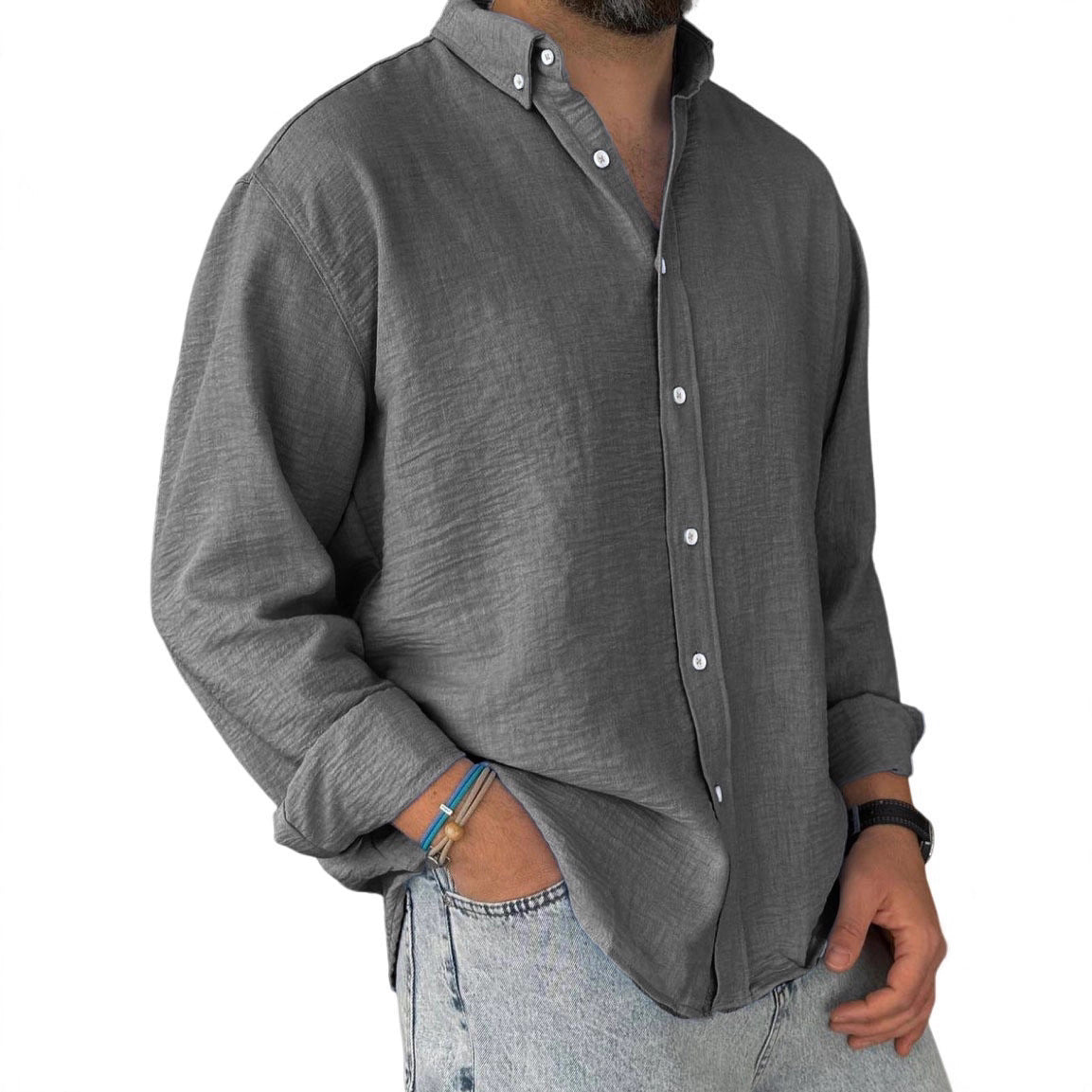 Chemise à manches longues à manches longues pour hommes