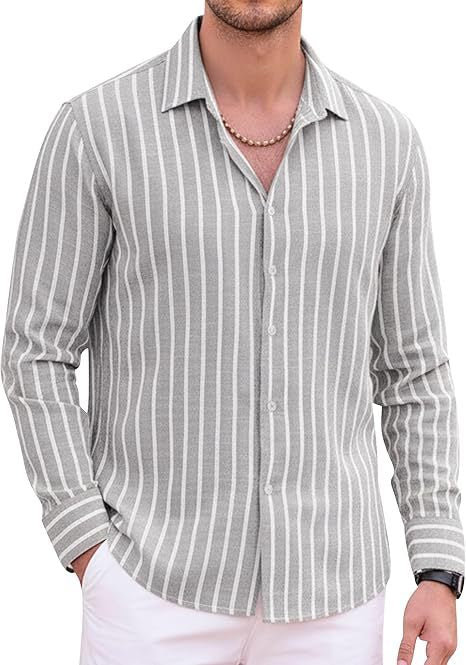 Chemise à manches longues à manches longues classique rayéeQuatre-Way Stretch Top Homme