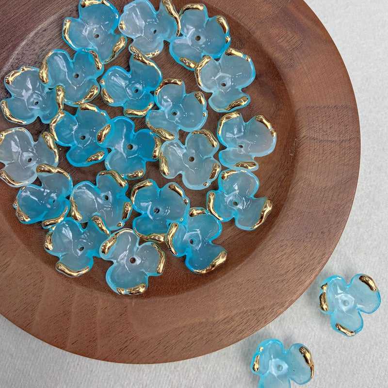 Charms de Clover Acrylique 3-Petal doré