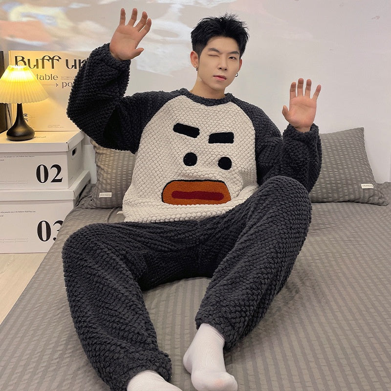 Pyjama d'hiver en peluche pour hommes