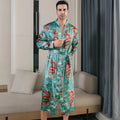Été Ice-silk Long-style Wearable Ice-silk Youth Long-sleeve Loungewear Hommes Nightgown T
