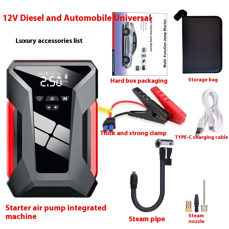 Auto Power Bank Alimentation d'urgence de démarrage Machine tout-en-un gonflable 12V