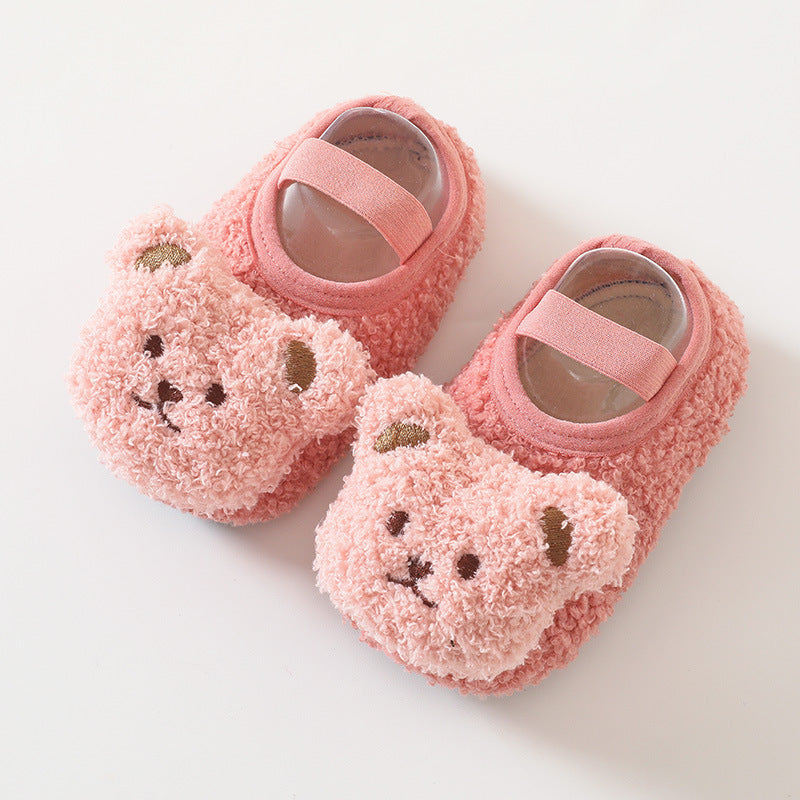 Chaussettes d'hiver Épaisseur bébé Chaussures d'intérieur Non-dérapant