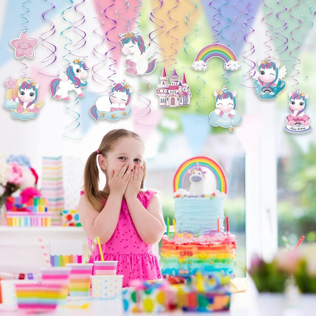 Décorations de soirée et accessoires — Licorne 30 piece Suspendue LANMOK Rainbow Licorne Spi