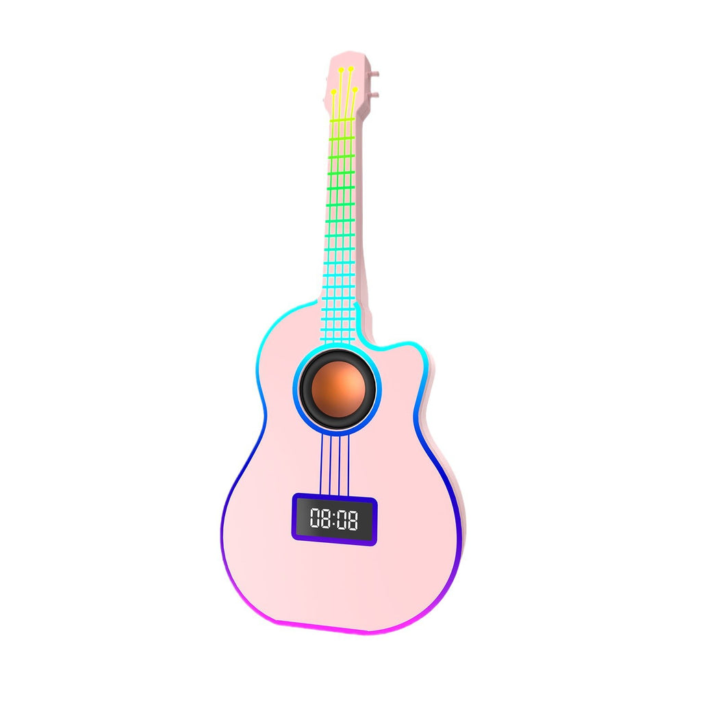 Haut-parleur Bluetooth Guitar avec réveil et éclairage ambiant vibrant