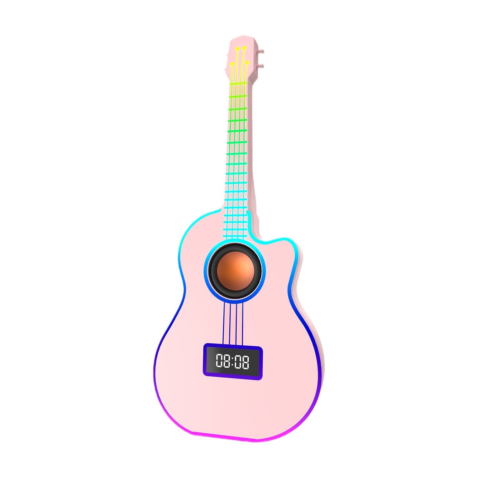 Haut-parleur Bluetooth Guitar avec réveil et éclairage ambiant vibrant