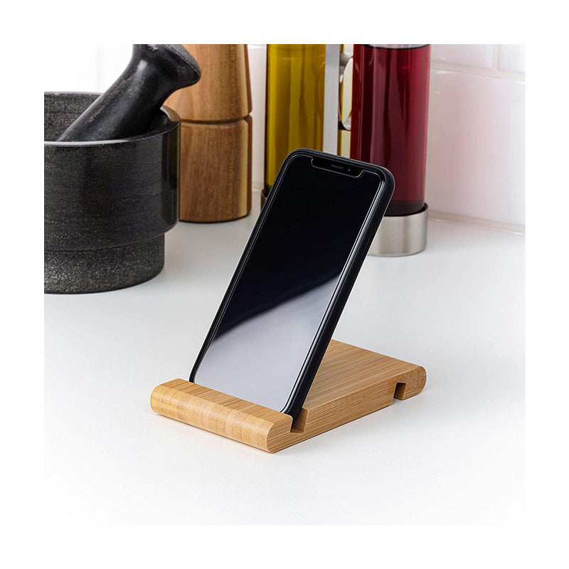 Bambou Support de téléphone mobile Double fente couleur bois