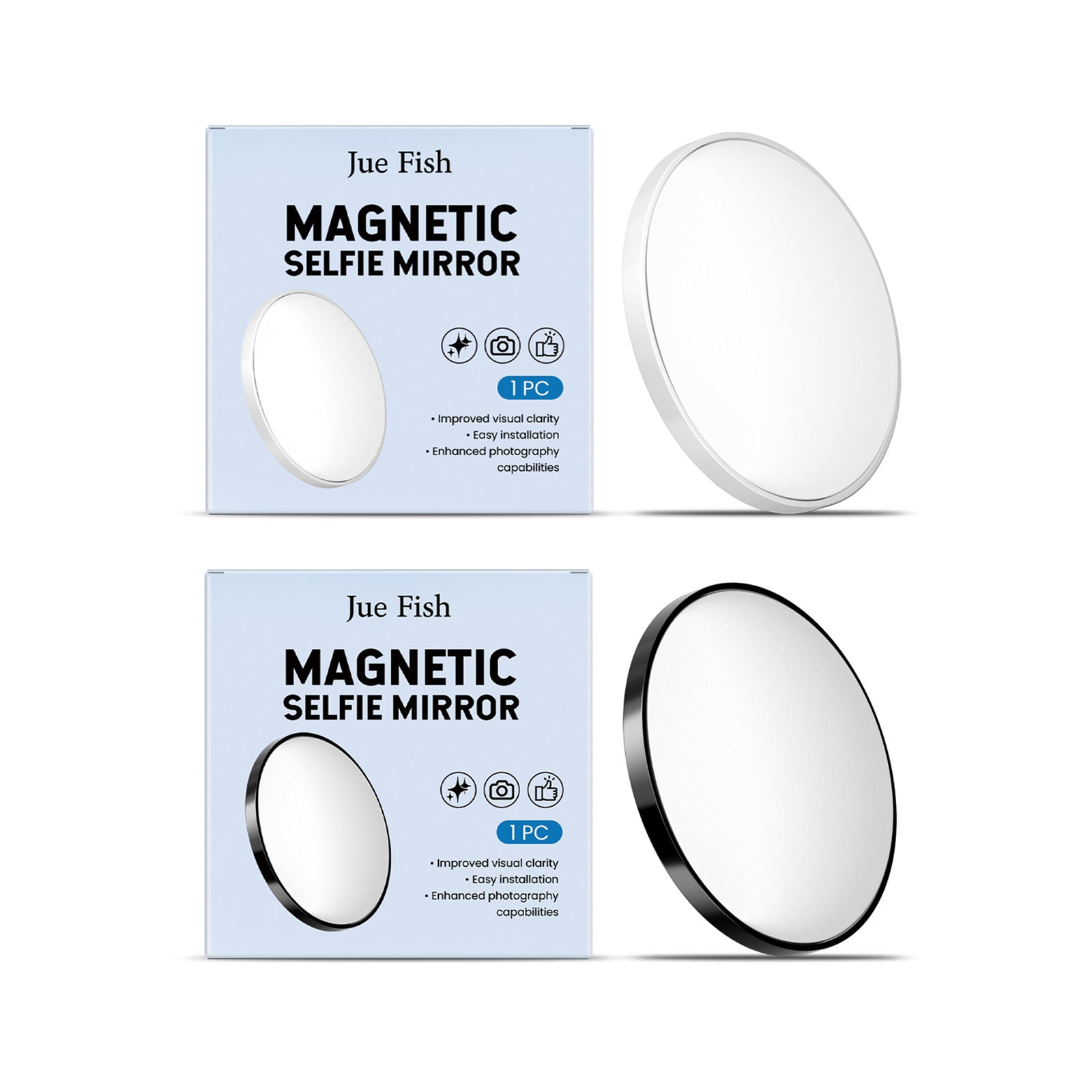 Jue Fish Magnetic Selfie Mirror Pratique pour les voyages en plein air