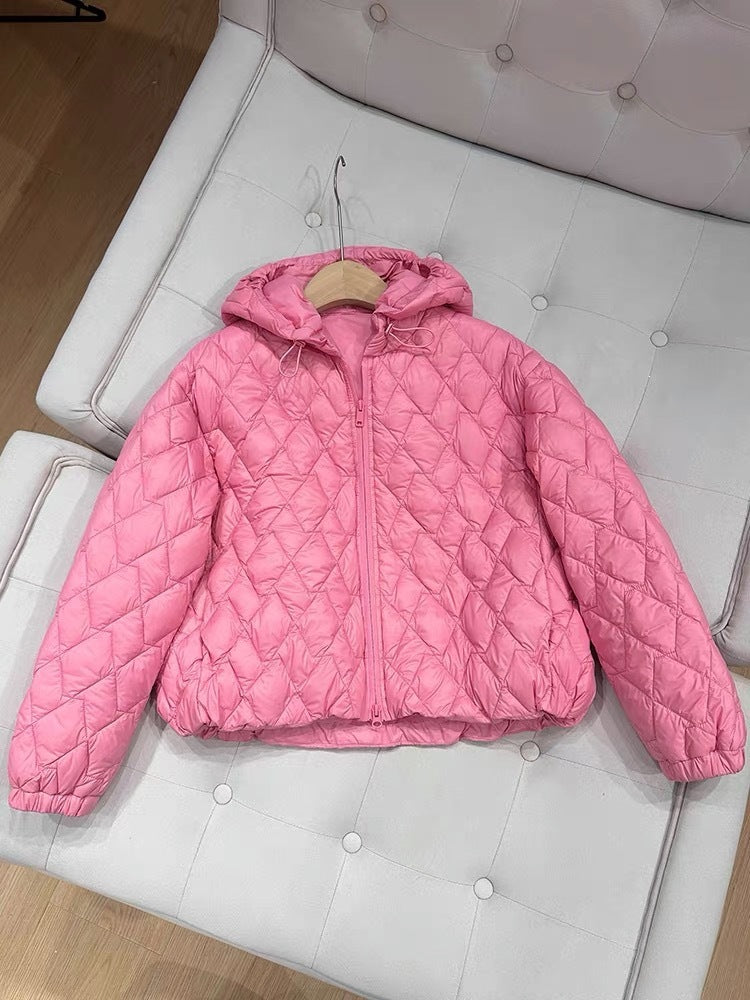 Manteau à capuche rembourré en coton léger pour l'automne et l'hiver