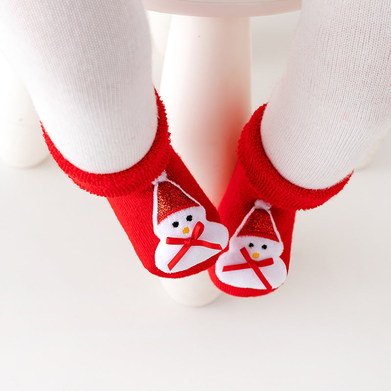 Bas cadeaux antidérapants rouge de Noël