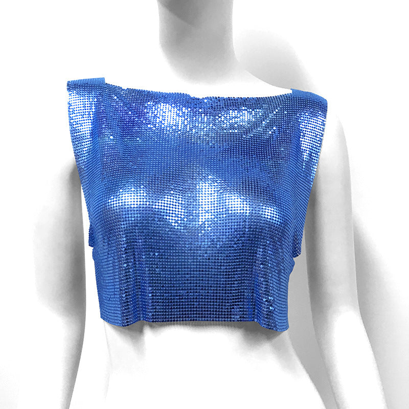 Les paillettes en métal pour femmes Top Veste de style doux et épicé